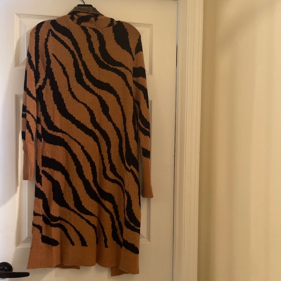 Leith animal print long cardigan sweater Sz xxsmall - Picture 4 of 10